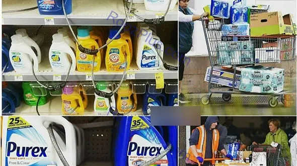 
قفل‌ و زنجیر شدن مواد شوینده در فروشگاه ها +عکس
