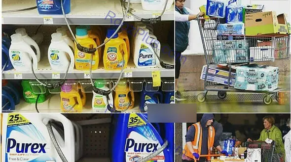 
قفل‌ و زنجیر شدن مواد شوینده در فروشگاه ها +عکس
