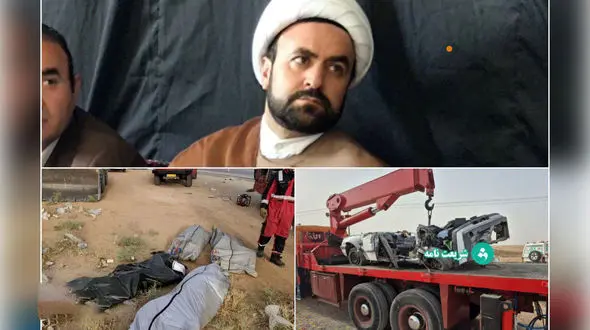 مرگ دلخراش دادستان گناباد ، همسر و 2 و فرزندش در تصادف جاده مشهد + عکس