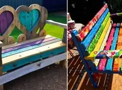 خیره‌ کننده‌ ترین مدل‌ های نیمکت چوبی نقاشی شده + 15 ایده منحصر به‌ فرد