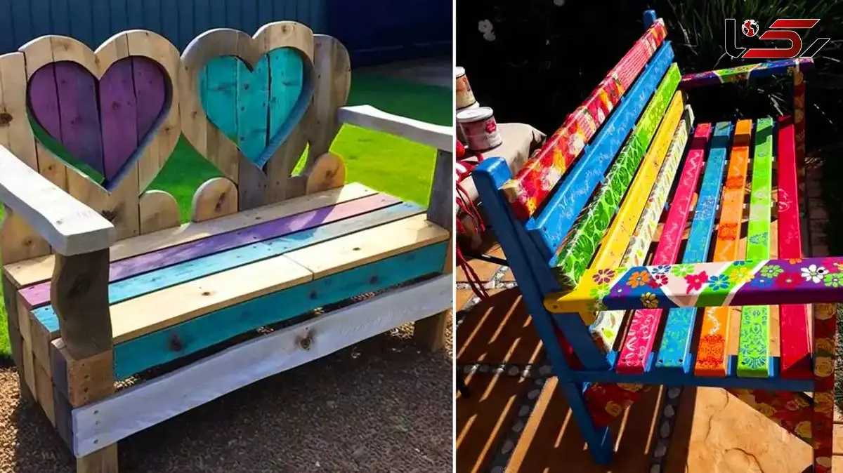 خیره‌ کننده‌ ترین مدل‌ های نیمکت چوبی نقاشی شده + 15 ایده منحصر به‌ فرد