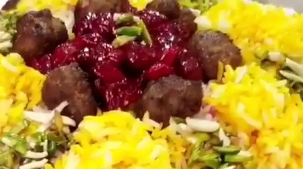 آلبالو پلوی خونگی بپزید + فیلم 