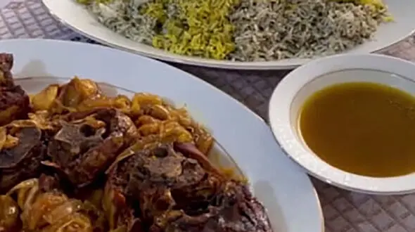 چلو گردن گوسفندی مجلسی چطور بپزیم؟ / فیلم