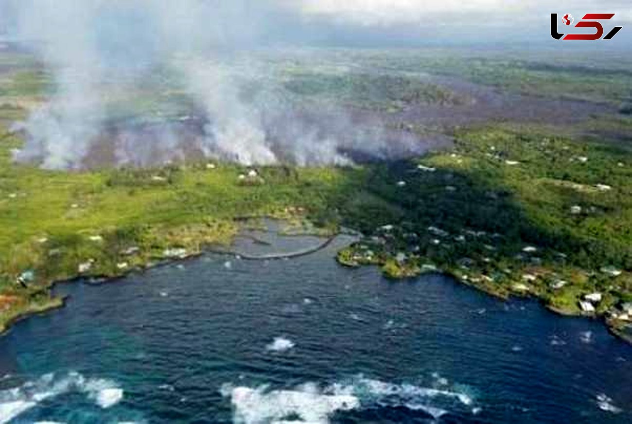 تبخیر دریاچه با گدازه های آتشفشانی در جزایر هاوایی