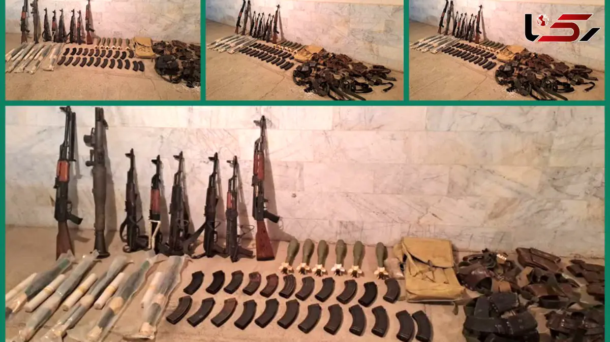 انهدام تیم مسلح از عوامل داخلی گروهک های تروریستی / از نارنجک و آر پی جی گرفته تا کلاش در انبار داشتند / عکس