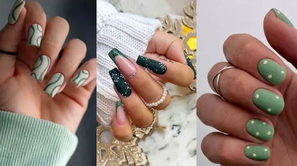 مدل های ناخن سبز مات و مخملی / عکس