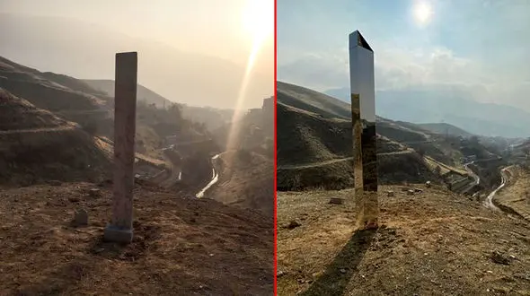 راز  اسرار آمیز مونولیت در تهران فاش شد /  فیلم خبرنگار ما از محل مونولیت 