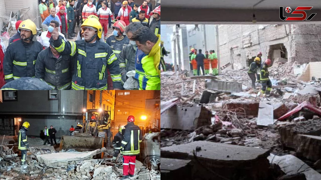 تخریب ۱۰۰ درصدی چهار واحد مسکونی / ۲ نفر در انفجار ساختمان تبریز زیر آوار هستند