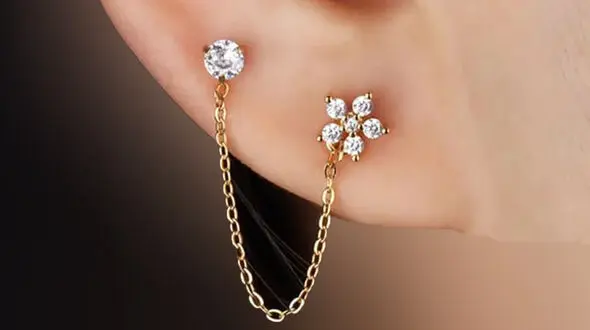 گوشواره دخترانه زنجیری در مدل های فوق العاده زیبا + عکس