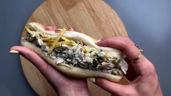 طرز تهیه ساندویچ مرغ سرد + فیلم
