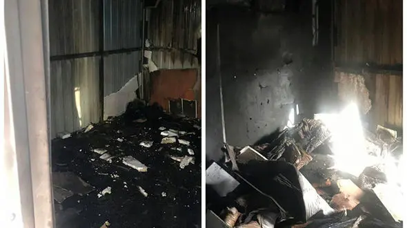  اوباش کانکس شهرداری چی ها  را به آتش کشیدند  + عکس