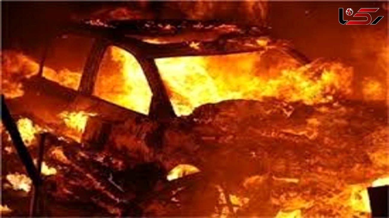 آتش سوزی خودروی سواری در سمنان