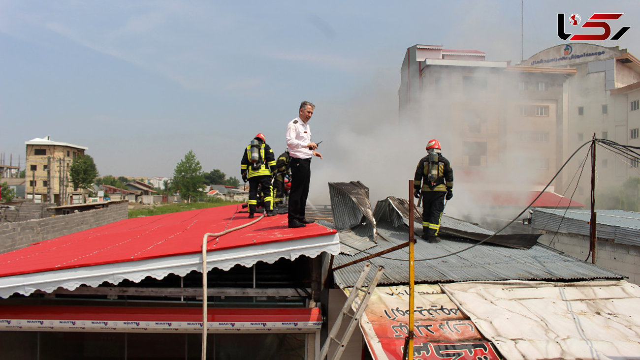 آتش سوزی هولناک 2 کارگاه در جاده لاکان + عکس