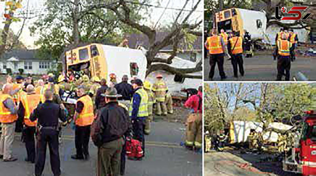 کشته شدن6 دانش آموزان در تصادف اتوبوس با درخت + عکس