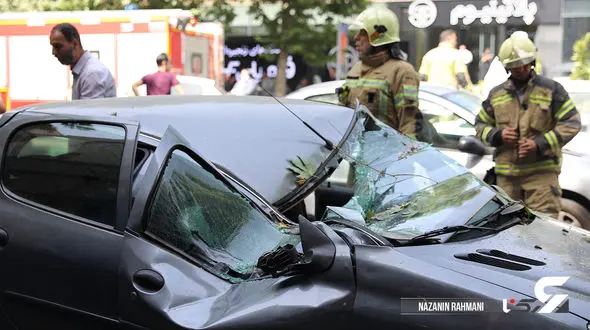 گفتگو با زن جوان که در خیابان شریعتی تهران زنده ماند / درخت تنومند روی خودرویش افتاد + فیلم و عکس