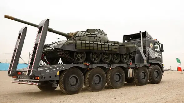 رونمایی از خودروی تانک‌بر کیان 800 با قابلیت جابجایی ادوات زرهی سنگین