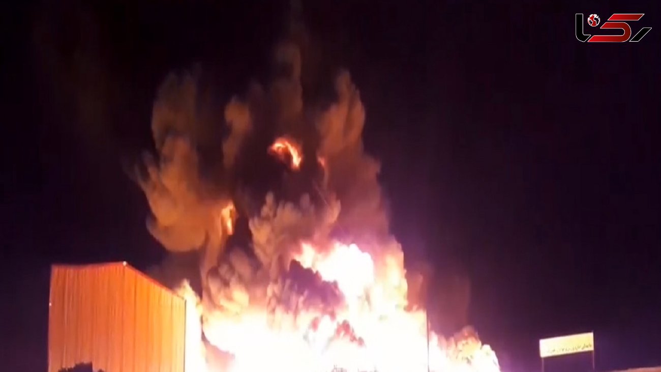 آتش سوزی در کارخانه تصفیه روغن دربستان آباد