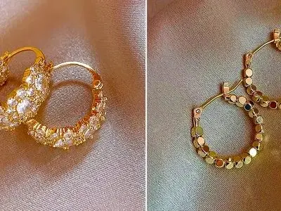 جدیدترین طرح های گوشواره حلقه ای طلا کارشده؛ استایل خاص خود را بسازید