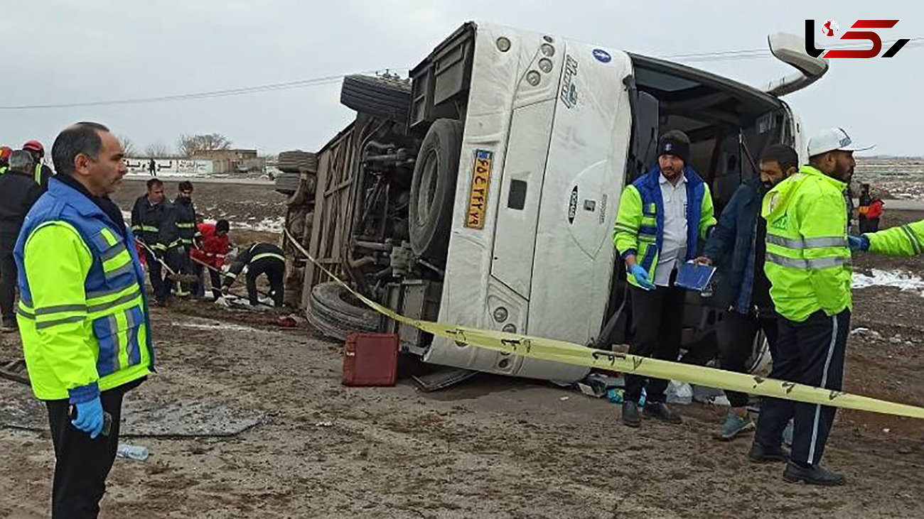 26 کشته و زخمی در واژگونی هولناک اتوبوس مشهد به قزوین + جزییات