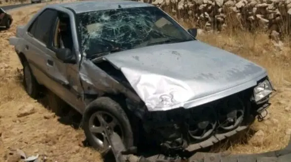سرعت پژو در یزد 5 تیر چراغ برق را از جا کند !
