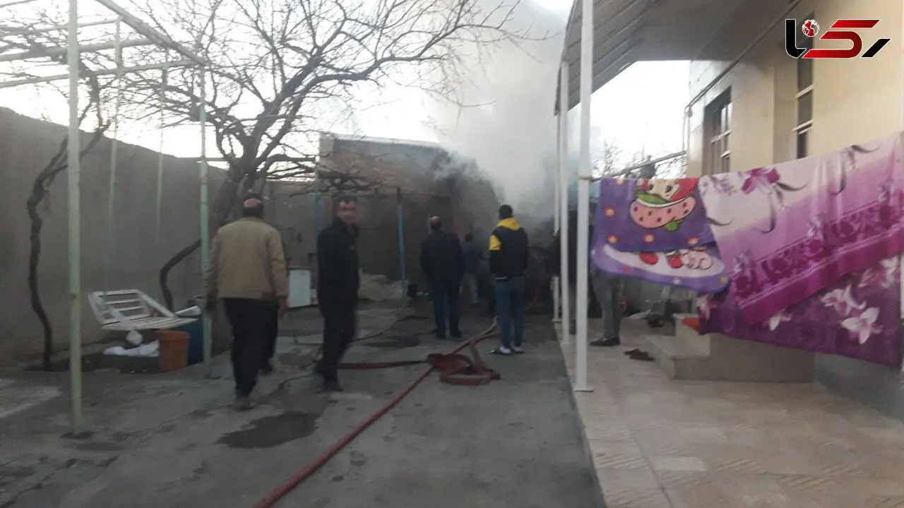نیسان با بار لوازم خانگی اش در آتش سوخت + فیلم