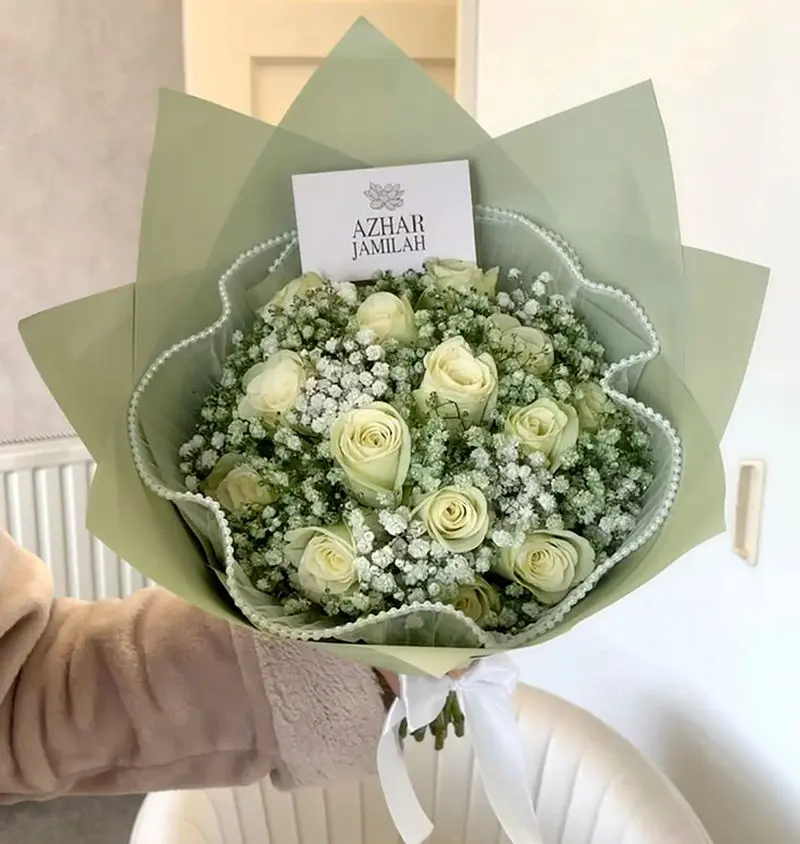 عکس گل سبز و سفید