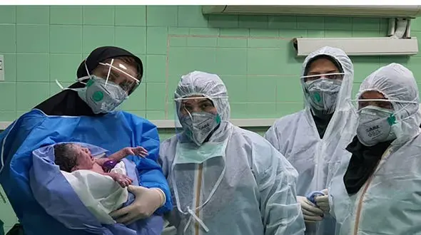 زایمان عجیب زن کرونایی در میاندوآب