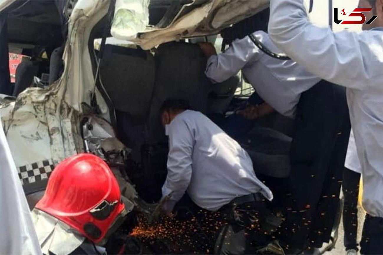 10 قربانی در تصادف شدید جاده بومهن+ عکس