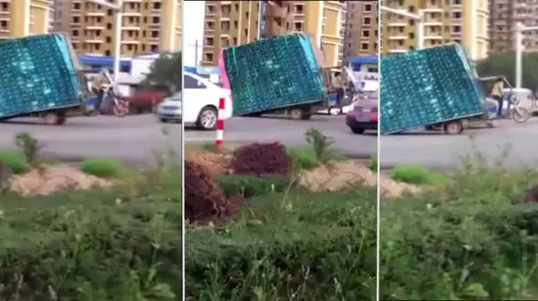 وقتی موتور سه چرخه بار وانت می برد! + فیلم