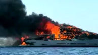 اولین فیلم آتش‌گرفتن گرانترین قایق تفریحی صفر کیلومتر!