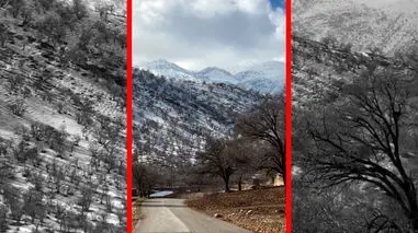فیلم مناظر زمستانی جاده‌ لرستان