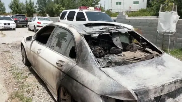 کینه آتشین مرد تهرانی در چمستان شعله ور شد / مرد اجیر شده بنز میلیاردی را آتش زد + عکس