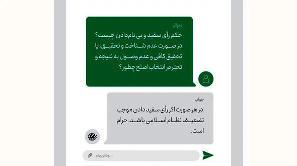  حرام بودن رای سفید دادن در انتخابات 1400 !