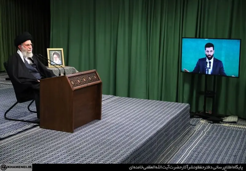 نشست تصویری رهبر انقلاب آیت الله خامنه ای با مداحان اهل‌بیت در سالروز ولادت حضرت زهرا سلام‌الله‌علیها