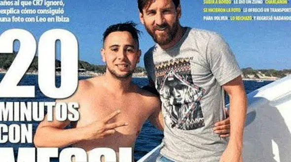 شنای جنجالی یک کیلومتری این نوجوان برای دیدن مسی و گرفتن عکس یادگاری+عکس