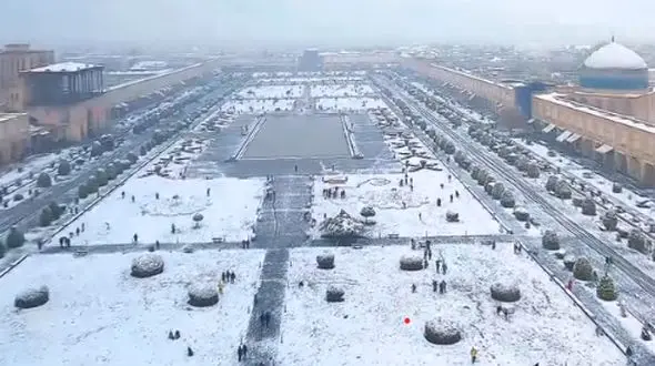 اتفاقی کم‌سابقه در اصفهان؛ شهر پس از دو دهه لباس سفید بر تن کرد + فیلم