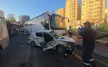 فیلم / فاجعه تصادف در اشرفی اصفهانی / اتوبوس 12 خودرو را در هم کوبید + عکس