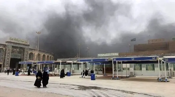 فوری/آتش سوزی نزدیک حرم امام حسین (ع)
