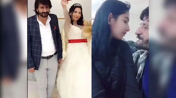 جنجال ازدواج دختر 19 ساله با مرد 50 ساله ترک زبان ! / همه نکوهش کردند ! + فیلم عروسی