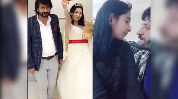 جنجال ازدواج دختر 19 ساله با مرد 50 ساله ترک زبان ! / همه نکوهش کردند ! + فیلم عروسی