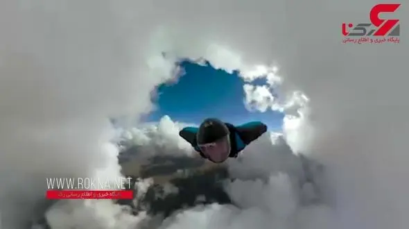پرواز حیرت انگیز انسان در میان ابرها + فیلم 