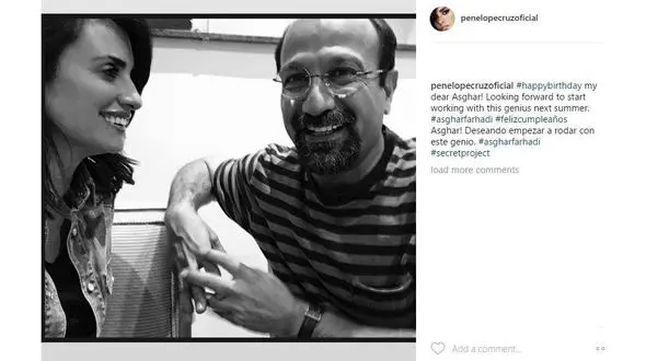 پست ویژه اینستاگرامی پنه‌لوپه کروز برای تولد اصغر فرهادی + عکس 