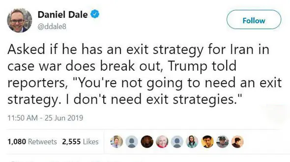 پاسخ جنجالی ترامپ برای جنگ با ایران + عکس