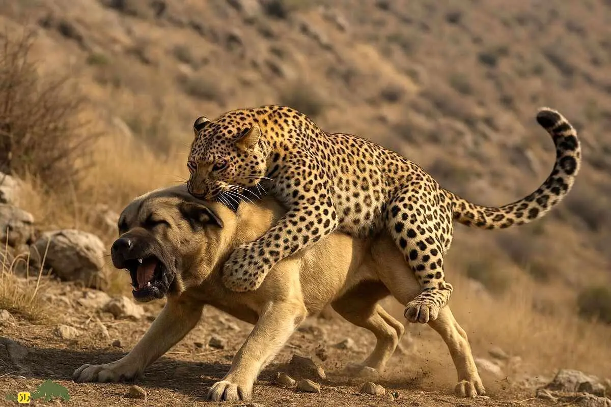 جنگ تن به تن سگ و پلنگ از نماهای متفاوت