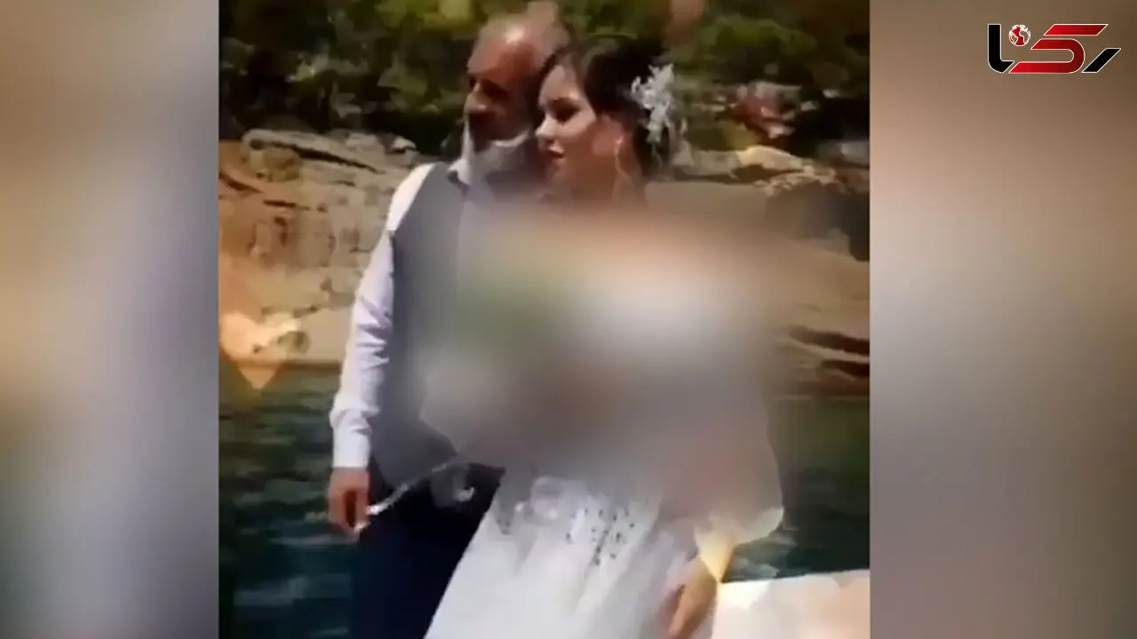 عکس / رفتار غیر اخلاقی داماد 70 ساله با عروس 18 ساله بین میهمانان ! / خانواده عروس خشمگین شدند