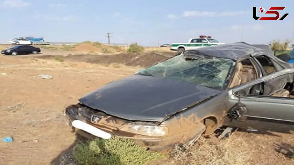واژگونی هولناک پژو در اتوبان تهران به قم +تصاویر