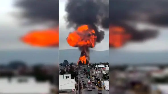 فیلم لحظه انفجار مهیب تانکر حامل سوخت در مکزیک / ۲ هزار نفر تخلیه شدند
