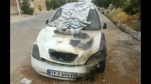 ماشین بازیکن فوتبال لیگ برتری را آتش زدند+عکس