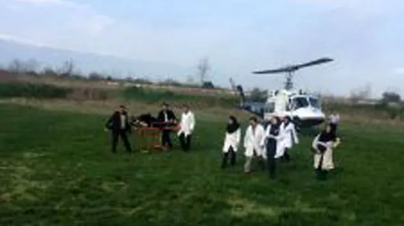 نجات مادر باردار با بالگرد اورژانس مازندران + عکس 