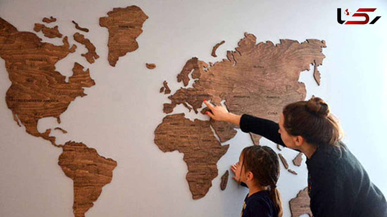  دکوراسیون خانه با نقشه جهان بر روی دیوار +عکس های دیدنی